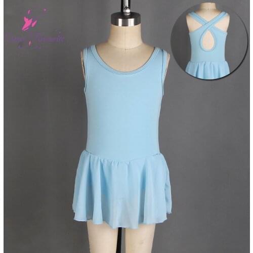Tank chiffion skirted ballet leotard girl dancewear Leotard gymnastic ballet costumes