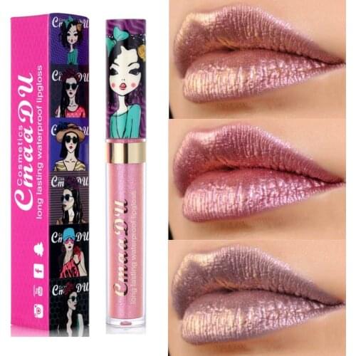 Glitter Liquid Lipstick Lip Plumper Gloss Crystal Glow Laser Holographic Lipsticks Mermaid Pigment Shiny Lipgloss Tube Makeup