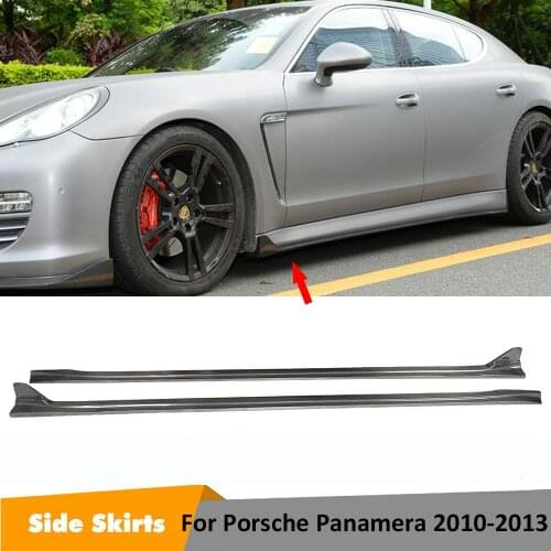 For Porsche Panamera Side Skirts 2010 2011 2012 2013 Carbon Fiber Auto Racing Apron Body Kits Extension Lip
