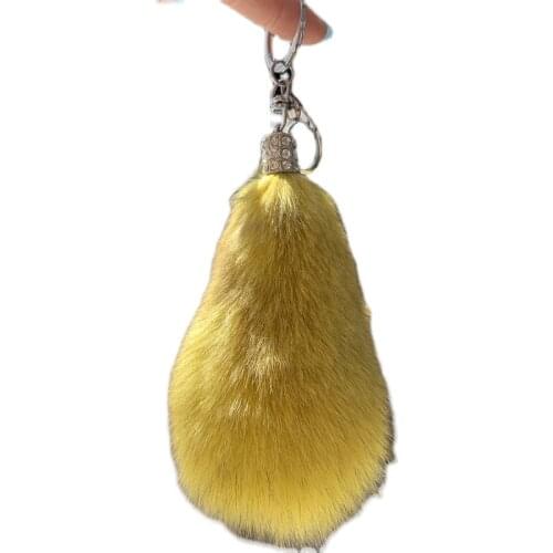 Real Genuine Fox Fur Keychain Bag Charm Handbag Accessories Pompom Car Key Ring