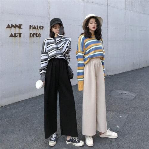Women Pants Black Women Straight Casual Pants Loose Spring and Summer Pantalones De Mujer