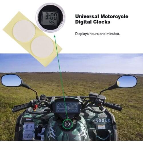 Car Motorcycle Watch Waterproof Mini Stick-on Digital Clock Motorbike Universal Mount Watch With Stopwatch Car Interior Accesso