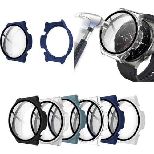 Hard Edge Full Screen Glass Protector Case Shell Frame For Huawei GT 2 Pro Watch/GT2 Pro Smartwatch Protective Bumper Cover
