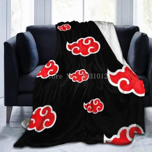 Anime Cartoon Red Cloud Pattern Adults Kids Soft Warm Coral Fleece Plush Throw Blanket for Bedroom Sofa Gift 150x200cm
