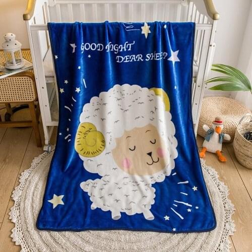 TB027D Cute new Durable Carton animal pattern home office pink grey navy blue royal blue green Flannel Fleece knee Throw Blanket