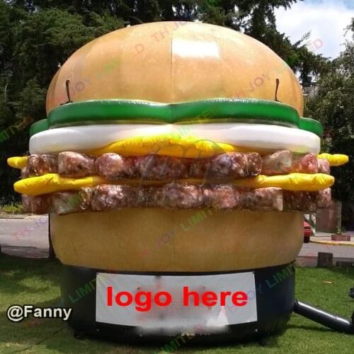 Promotional oxford custom made 5m 17ft giant inflatable hamburger model with logo printed for sale