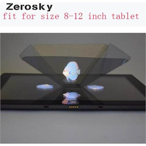 Zerosky Hologram Advertise 3D Holographic Tablet Showcase Pyramid Mobile Phone Box Display Type Indoor Application for Tablet