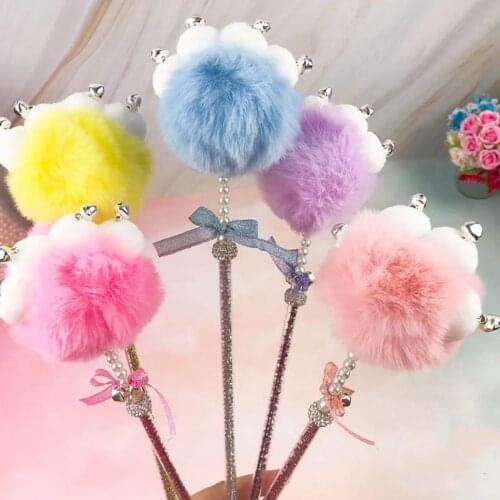 Cat Teaser Toy Plush Ball Interactive Toy Cats Funny Colorful Rod Cat Wand ToysToy Cat Wand with Bell Stick Pet Cat Supplies