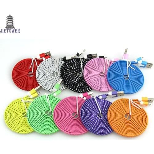 1M/2M/3M 10 Colours Flat Braided Fabic Woven 8pin USB Data Sync Charger Cable for iPhone 5 5s 6 6S Plus 7 8 xs wholesale 500pcs