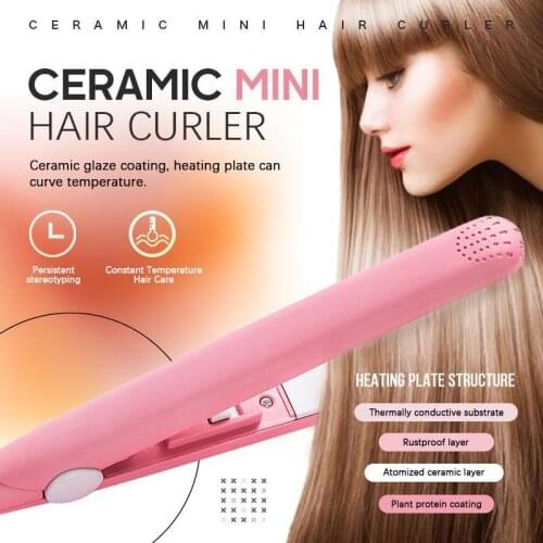 Ceramic Mini Hair Straightener Professional Portable Hair Curler Hair Straight Flat Iron Hairs Straightening Corrugated Iron Sty