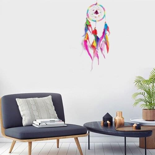 Creative Colorful Bell Dreamcatcher Birthday Gifts Home Hanging Crafts Wall Style Car Circular Feather Dream Catcher Pendant