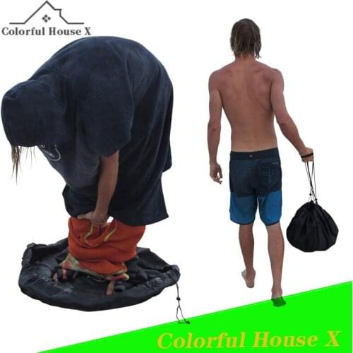 Multi-Function Beach Bag HighCapacity Foldable Wetsuit Storage Bag Surf Suit Quick Portable Storage Package For Traveling Black