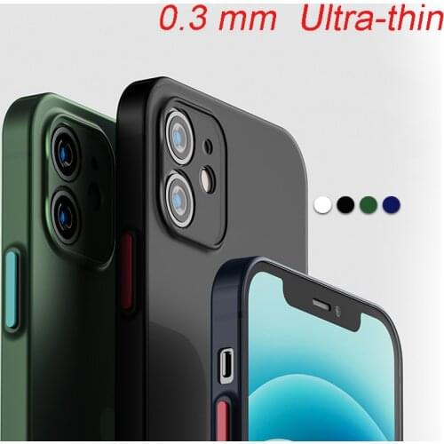 0.3mm Ultra-Thin TPU Soft Case for IPhone 11 12 Pro Max Lens Protection Cover for IPhone X XR XS Max 7 8 Plus SE 2020 Slim Coque