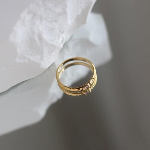 Stainless Steel Punk Small Square Narrow Edge Ring Zircon Rings Gift For Women Pleated Gothic Style Luxury Accessories Jewellery