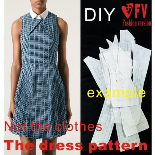 Clothing DIY The dress Dresses Sewing Pattern cutting drawing Dress Sewing Template BLQ-38