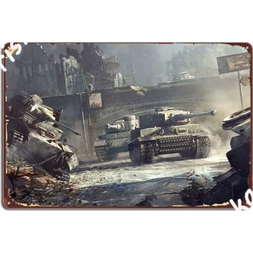 Panzer Tiger Metal Sign Party Plates Wall Pub Custom Tin Sign Poster