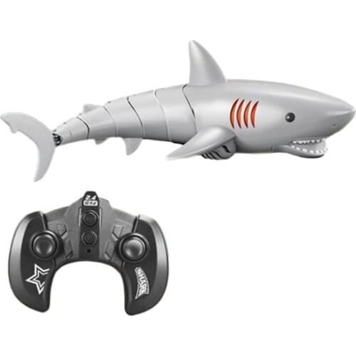 RC Shark Durable Fish Boat Toy Waterproof Lifelike 2.4G 5CH RC Sharks Boat Five-way Animals Educational Toy For Children Gift