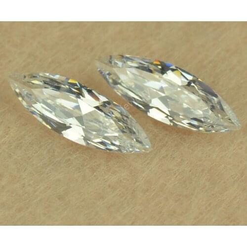 Sale 5A 3x10-5x15mm Elongated Baguette Marquise Shape Loose CZ Stone White Color Cubic Zirconia Lab Created Gems For Jewelry