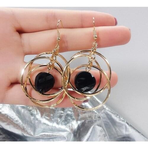 Luxury Temperament Creative Jewelry High-End Elegant Geometric Round Wedding Party Female Personality Earrings