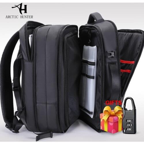 ARCTIC HUNTER Man Large Backpack Fit 17 Inch Business Travel Laptop Bag Male Waterproof Bagpack USB Charge Mochila Bags for Men