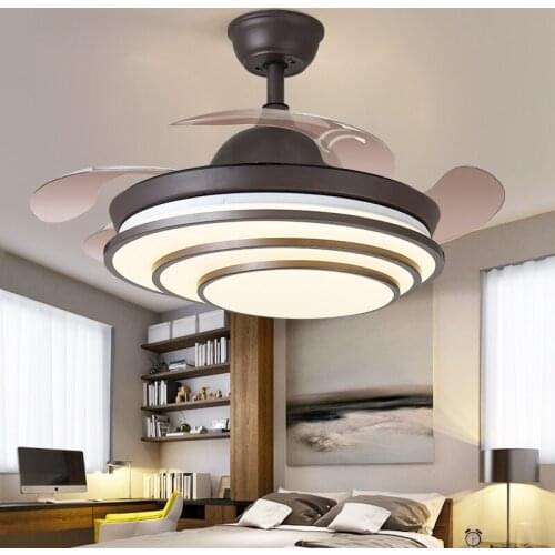 Modern kitchen lighting ceiling fan with light invisible silent fan with remote control decorative lighting free of freight