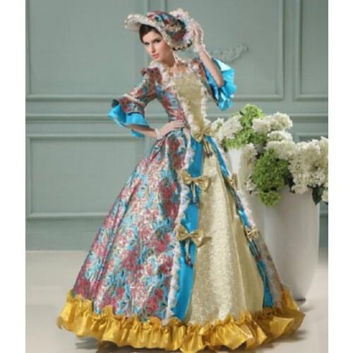 T women stage hosted dress Princess Juliet cosplay costume British Queen European female cour
