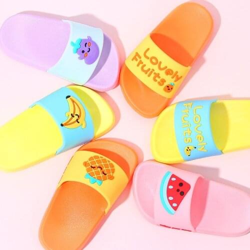 Children Cute Cartoon Fruit Dinosaur Shoes Toddler Boys Girls Home Soft Sole Slippers Summer Swimming Beach Sandal For Kids Baby