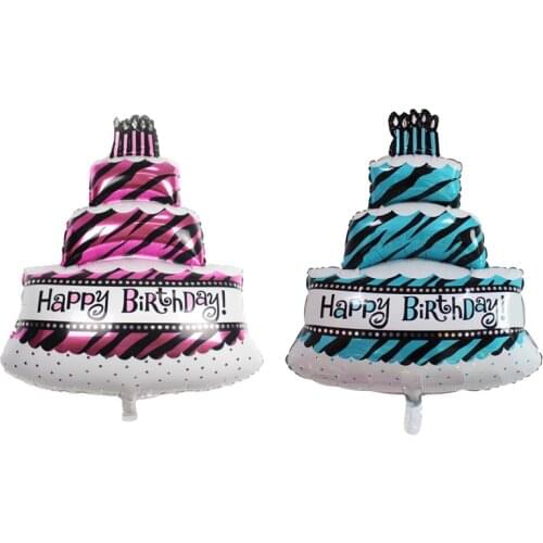 Birthday party decoration cake balloon super cartoon toy three-layer cake hydrogen balloon party birthday aluminum foil balloon