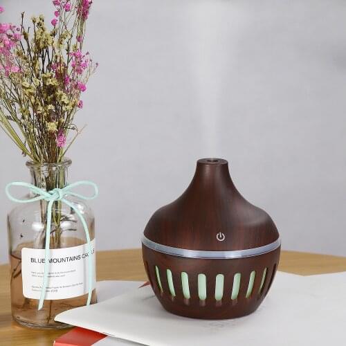 300ml Wood Humidifier USB Household Colorful Night Light Aromatherapy Machine Office Atomization Humidifier Small Gift