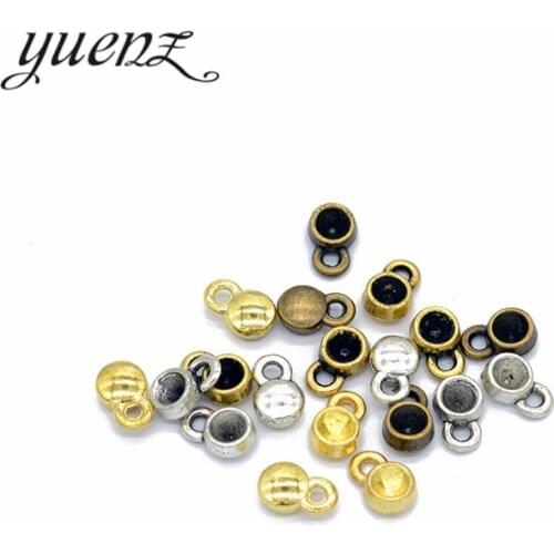 YuenZ 40pcs 5 Colors Necklace Pendant Setting Cabochon Base Tray Bezel Blank Fit 3*3mm Round Cabochon Jewelry Making C22