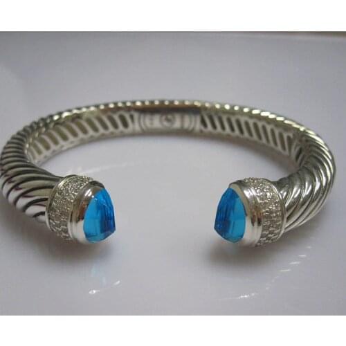 Sterling Silver Jewelry 10mm Bracelet with Hematite,Fine Jewelry Black onyx Citrine Prasiolite Blue Topaz Bracelet