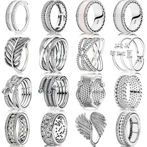 KAKANY New Original S925 Sterling Silver New Shiny Feather Pink Enamel Wide Face Ring Classic Vintage Ladies Luxury Jewelry