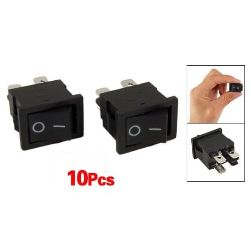 10 Pcs x 4 Pin On-Off 2 Position DPST Boat Rocker Switches 10A/125V 6A/250V AC