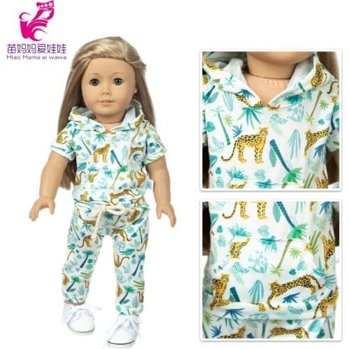 18 Inch Girl Doll Summer Clothes Tropical Jungle Coat Baby Doll Summer Hoody Jacket Baby Girl Gifts