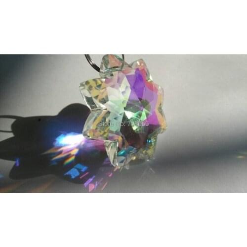20PCS 38MM CLEAR AB 8 POINTED START CRYSTAL PRISM SUNCATCHER PENDANT Suncatcher Crystal Drops