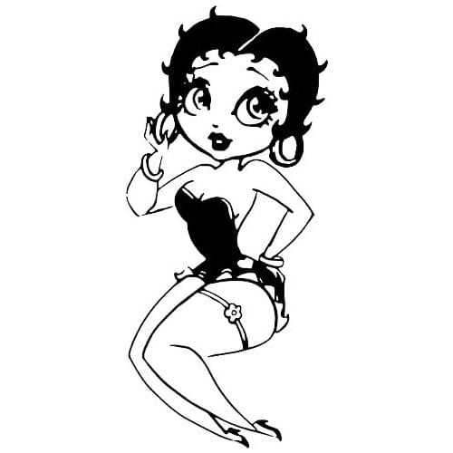 6.7*16.3CM Cute Sexy Lady Girl Car Sticker Covering The Body Vinyl Good Design Decals Black/Silver C20-0188