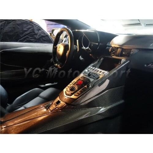 Car Accessories Full Carbon Fiber Interior Trim Cover Fit For 2011-2014 Aventador LP700 Center Control Surround Panel
