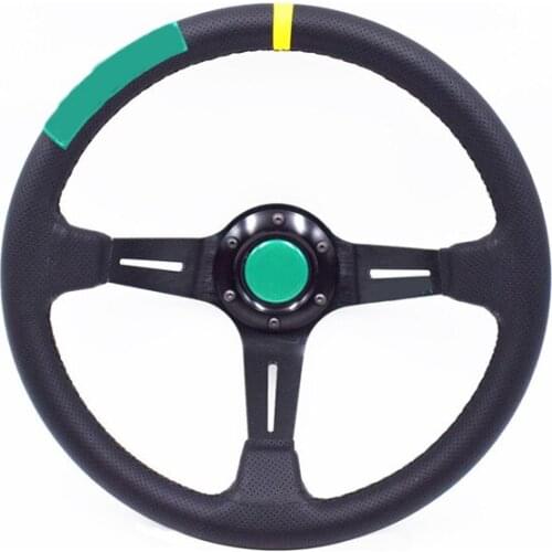 Car Styling 350mm Car Steering Wheel Real Leather Racing Drifting Tuning Steering Wheel