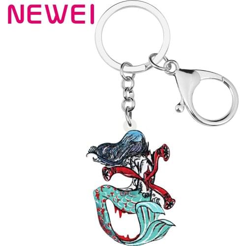 Bonsny Halloween Acrylic Horrror Blood Tentacle Fish Beauty Keychain Trendy Key Chain Ring Jewelry For Women Girls Gifts Charms