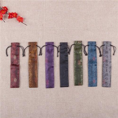 Chinese Calligraphy Style Decorative Folding Hand Fan Bag Dustproof Holder Protector Pouch Case Cover for Party Festiva Gifts