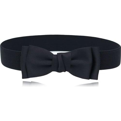 Idopy Classic Knot Cummerbunds Female Butterfly Party Womens Belts Wedding Stretchy Dress Decoration Lady