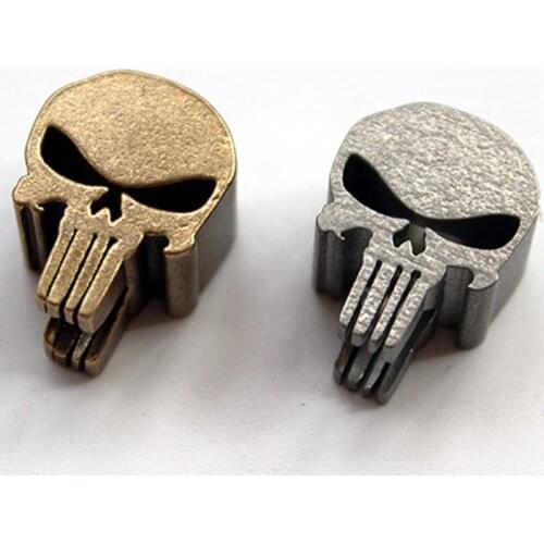 1PC Titanium Alloy Punisher Skeleton Knife Bead Lanyard Pendant Zipper Umbrella Rope DIY Decorative Accessories Pocket EDC Tool
