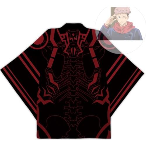 Anime Jujutsu Kaisen Itadori Yuji Yukata Kimono Cloak Sleepwear Men Women Haori Cardigan Coat Chiffon Bathrobe Tops Cosplay