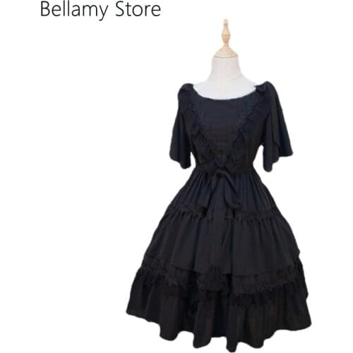 Made for you Customized Classic Lolita Chiffon Short Sleeves OP Dress two color