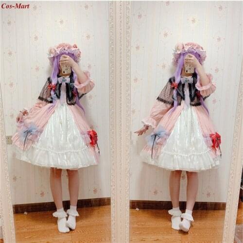 Hot Game Touhou Project Patchouli Knowledge Cosplay Costume Fashion Cute Formal Dress Activity Party Role Play Clothing S-L