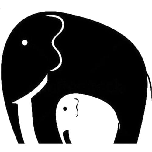 Beautiful Funny Fashion Elephant Family Decals High Quality Car Window Decoration Personality Pvc Waterproof Decals Black/white