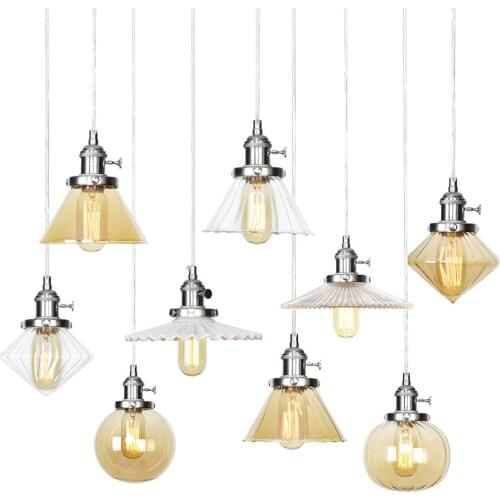 Creative Chrome Single Head Pendant Light Ball Glass Pendant Lamp Rotary Switches E27 Home Lighting Indoor Lamp LED Light 220v