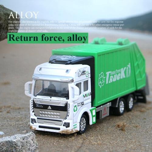 Mini 1:48 Scale Garbage Truck Diecasts & Toy Vehicles Model High Simulation Garbage Inertia Cars Model Collection Toys For Kids