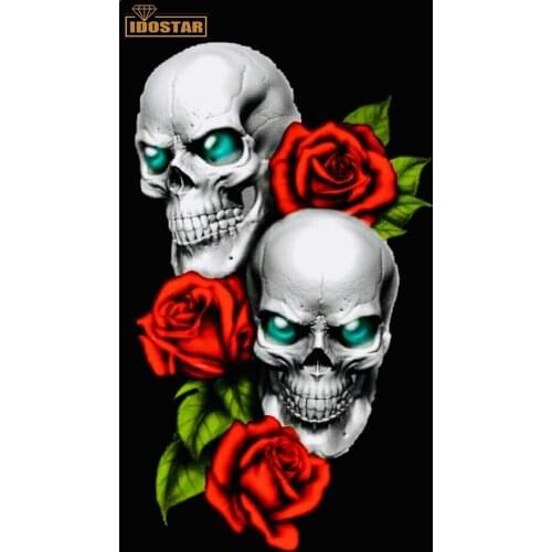 Full drill diamond embroidery Skull flower 3d diamond cross stitch fashion diamond mosaic pictures of rhinestones Home Decor