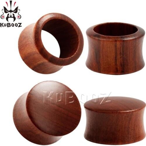 Red sandalwood flesh tunnel earrings piercing ear plugs Body Jewelry wholesale gauges free shipping